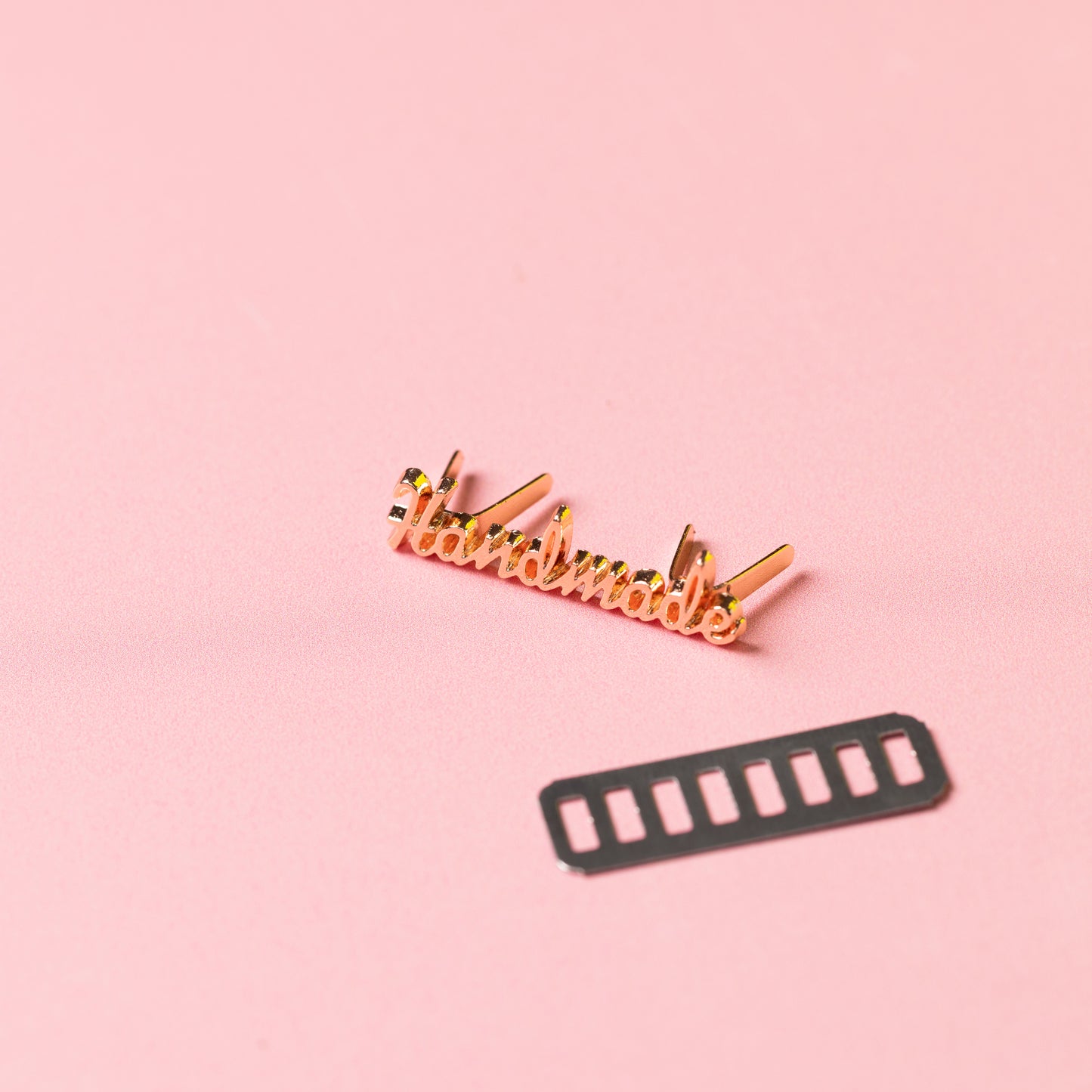 HANDMADE Metal Italic Label ROSE GOLD